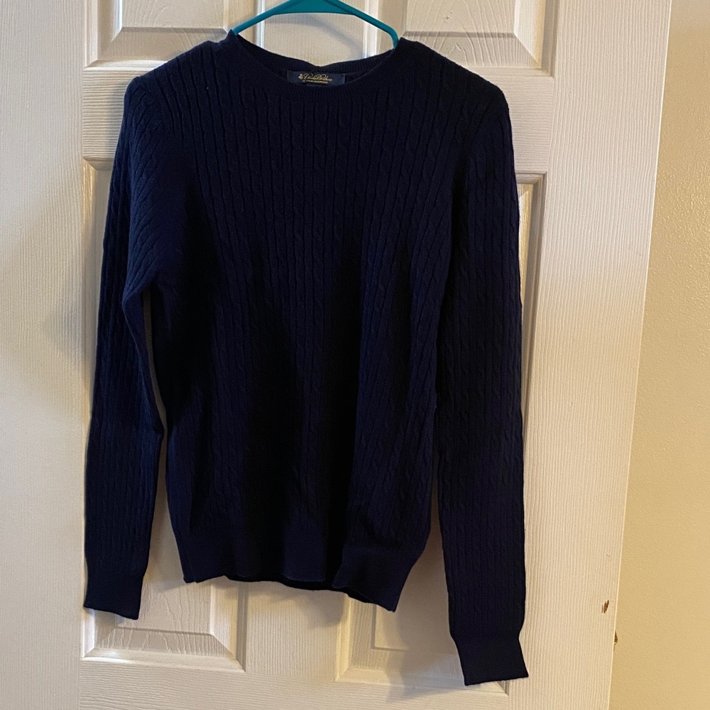 Brooks Brothers Navy Cashmere Crew Neck Sweater